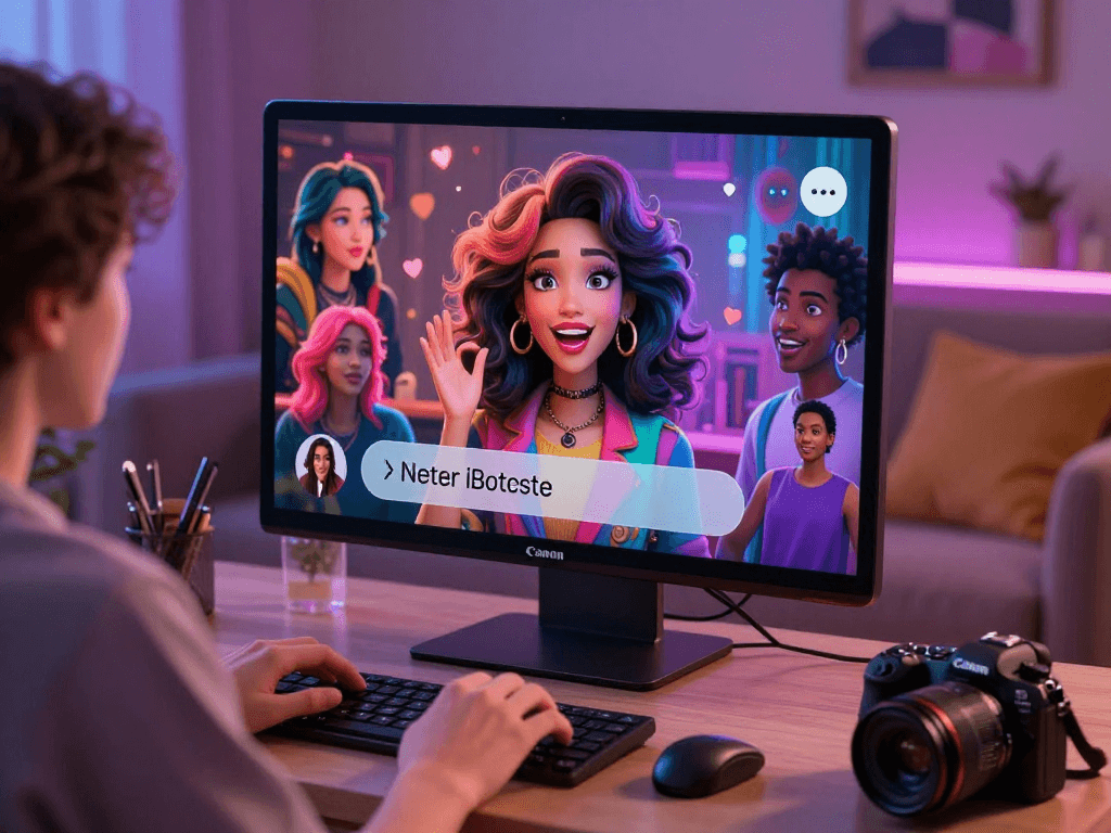 A user enjoying an engaging ai porn chat with expressive AI characters, showcasing creativity and intimacy in a modern digital environment.