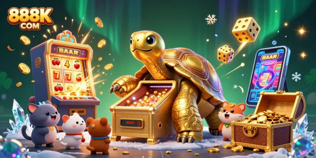 Engage with vibrant gameplay at 888K COM with dazzling slot machines and colorful casino elements.
