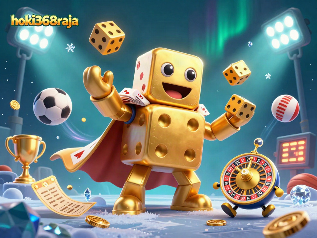 Join the action at hoki368raja with dynamic sports balls amidst vibrant casino elements.