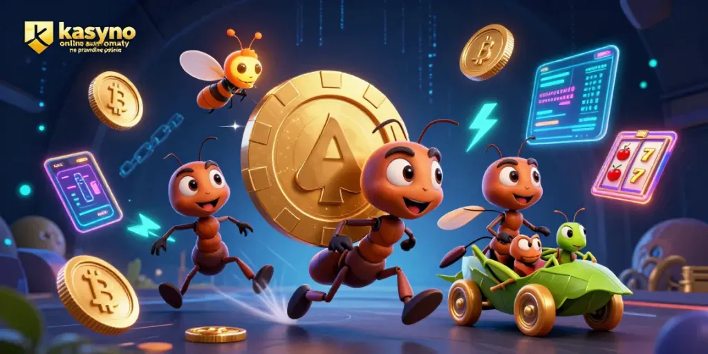 Engage with kasyno online automaty na prawdziwe pieniądze in this vibrant illustration featuring gaming elements.