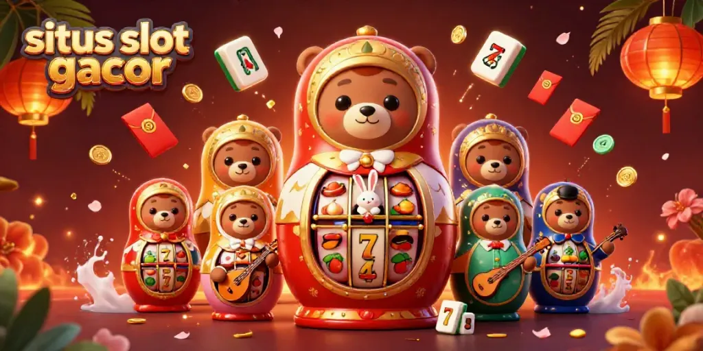 Engage with situs slot gacor through this vibrant 3D illustration showcasing animated casino elements and characters.