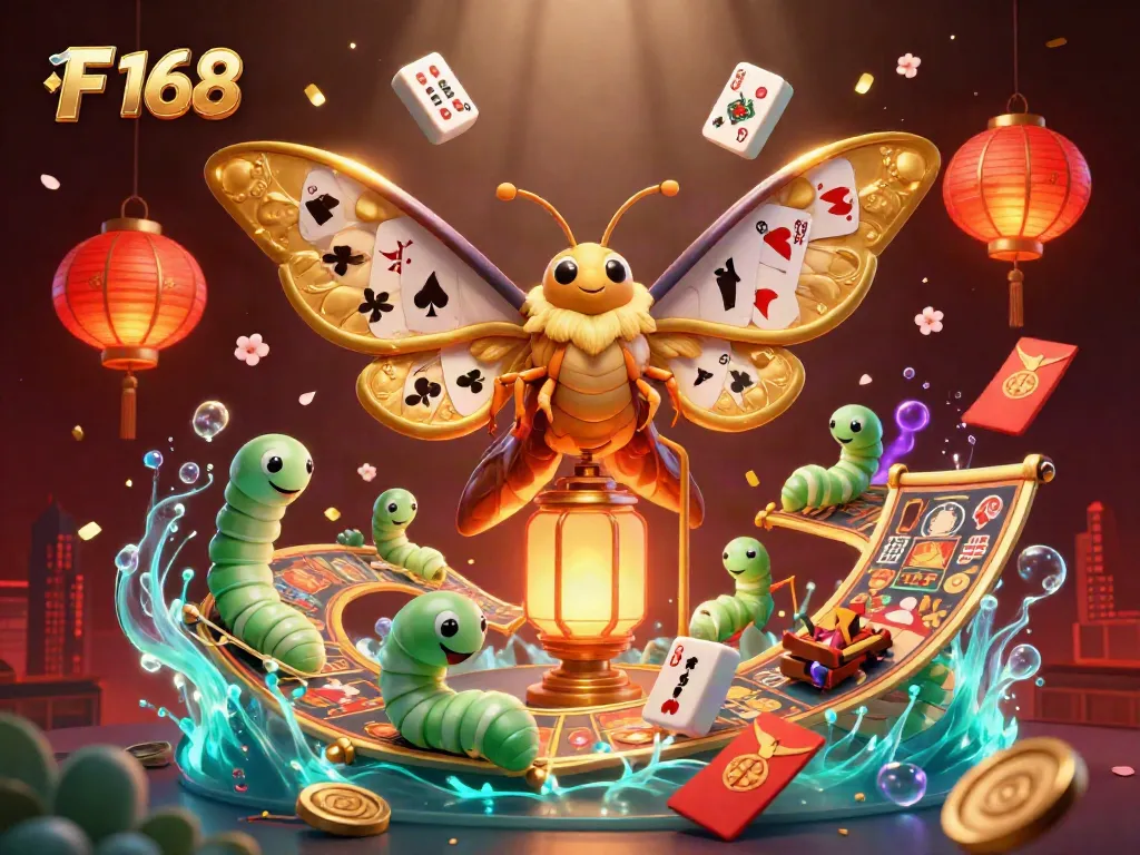 Experience thrilling gameplay at F 168, featuring a vibrant casino scene with golden elements and lively motifs.