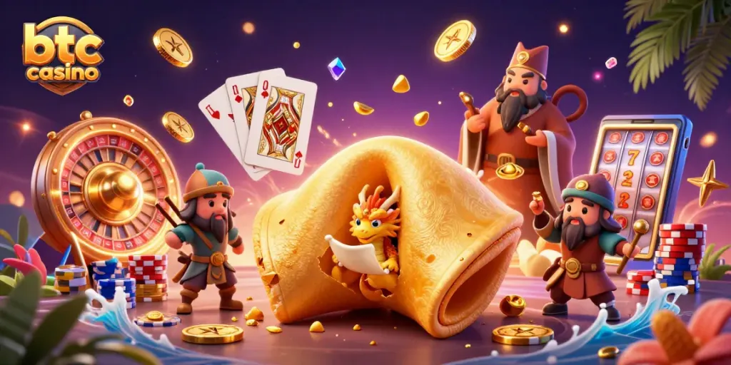 Experience the excitement of btc casino with dynamic games, golden coins, and vibrant characters.