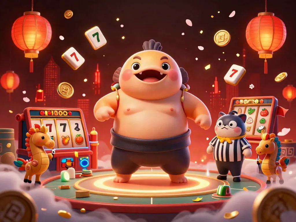 Engage in thrilling gameplay at AE888 Casino with a captivating underwater scene featuring a blowfish in a sumo wrestling match.
