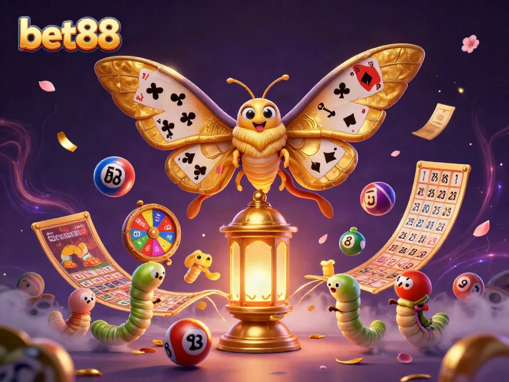 Experience the thrill of bet88 with a vibrant 3D illustration showcasing casino elements and excitement.