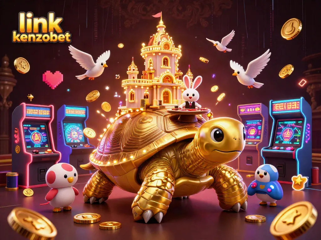 Experience the excitement with link kenzobet at a vibrant casino scene featuring colorful game elements.