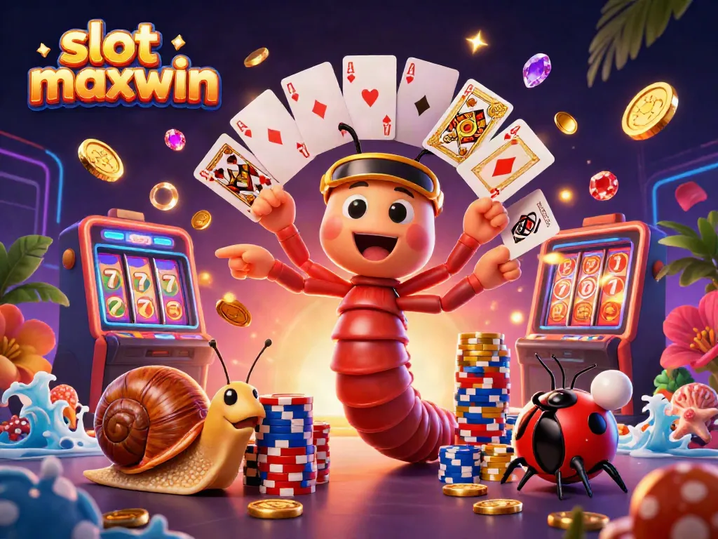Giliran bermain slot maxwin dengan dealer cangkang dan kartu yang bertebaran di tengah harta karun.