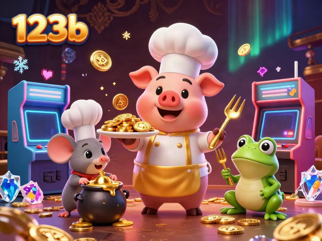 Engage in exciting gameplay at 123b with vibrant characters and casino elements vividly illustrated.