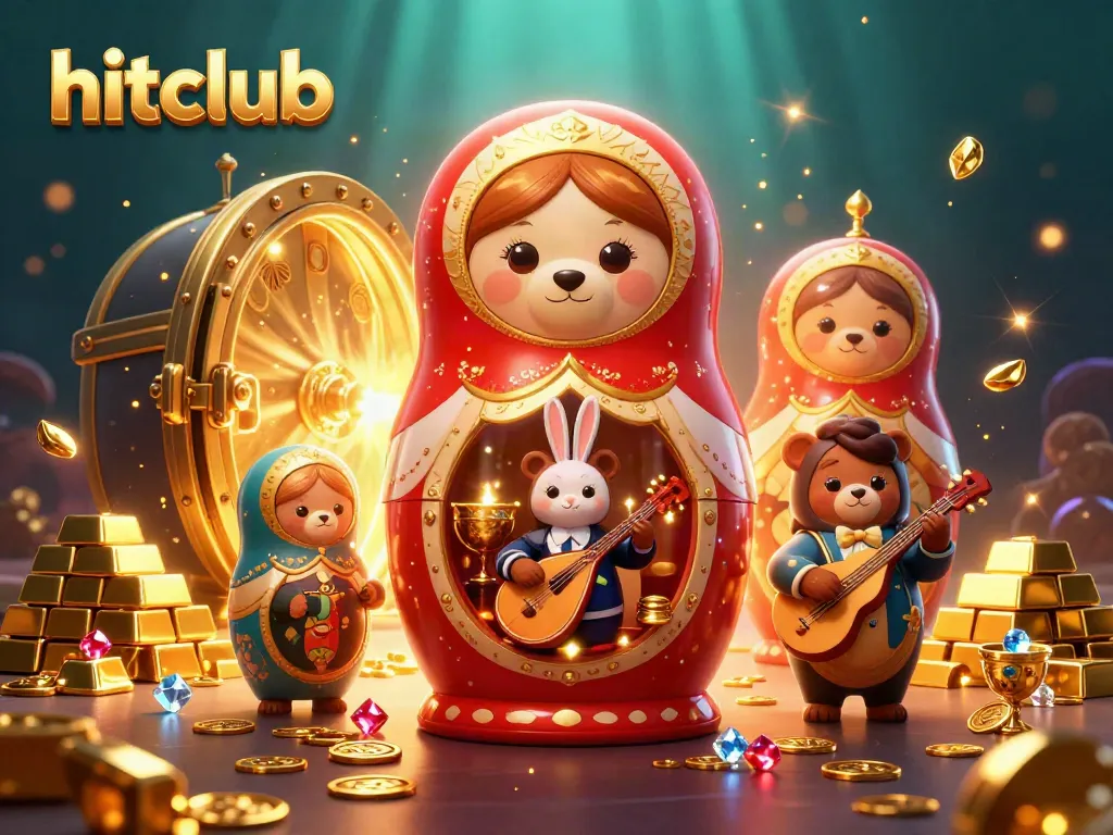 Experience the thrill of hitclub with colorful casino characters and treasures in a vibrant scene.