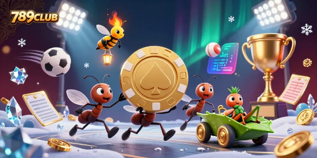 Experience thrilling adventures at 789CLUB with our animated heist scenario featuring ants and exciting gaming elements.