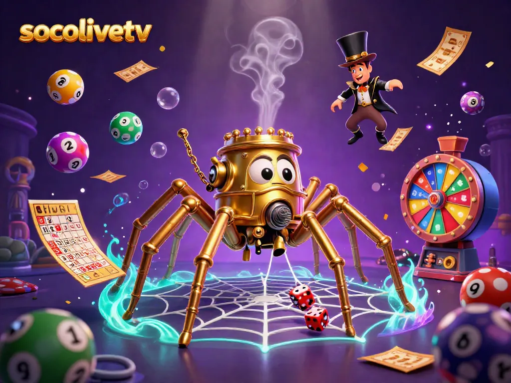 Experience the thrill of winning with socolivetv's vibrant lottery scene, showcasing dynamic elements and action.