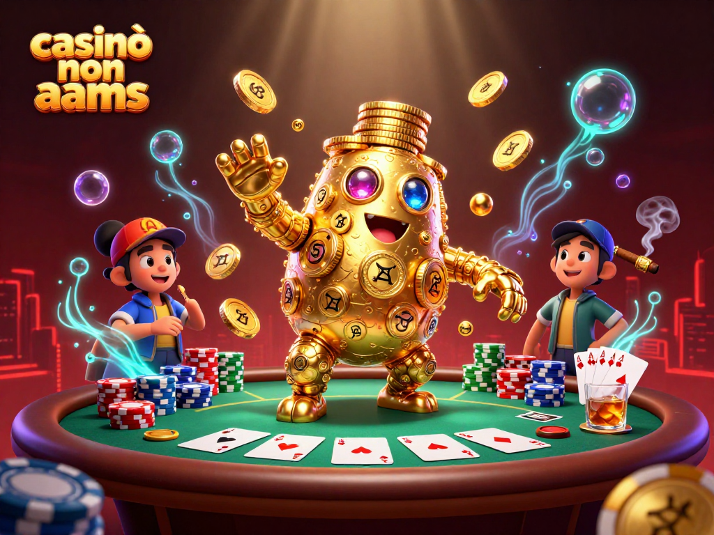 Gioca nei casinò non AAMS con slot machine e tavoli da poker in un'illustrazione 3D ricca di dettagli.