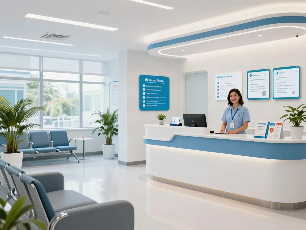 The image showcases a modern healthcare clinic providing various medical services, including toto togel consultations, emphasizing patient care and accessibility.