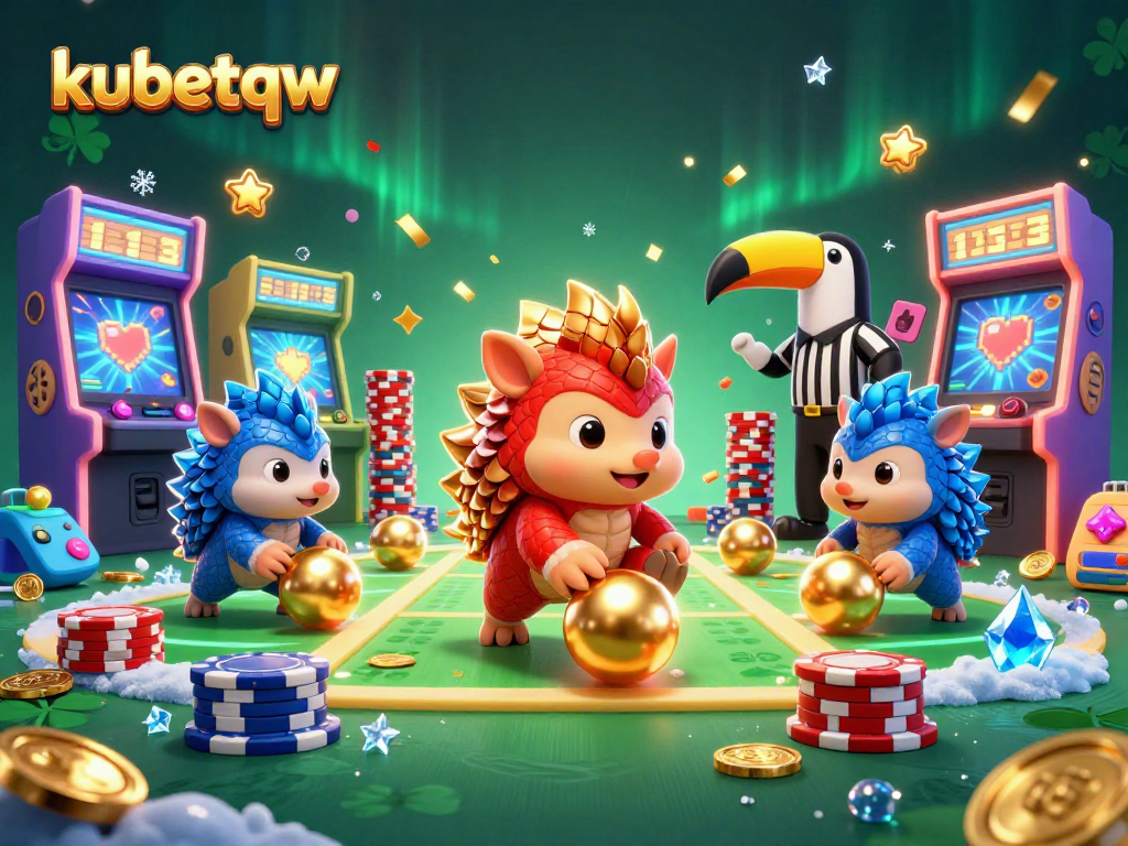 Experience excitement with kubetqw as colorful pangolins roll through casino-themed game elements.