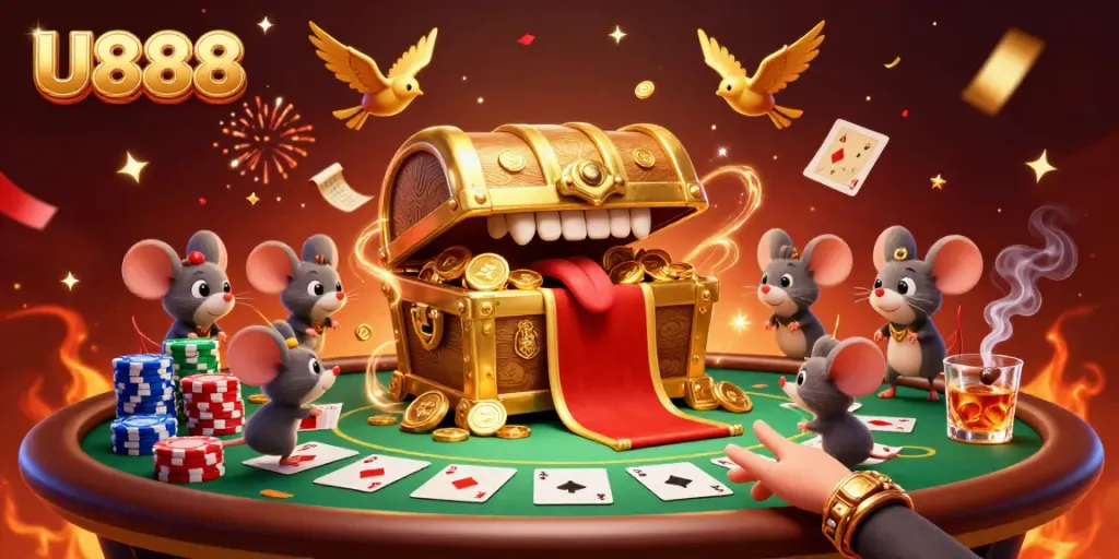 Engage with U888's dynamic treasure-filled casino adventure featuring exciting poker elements.