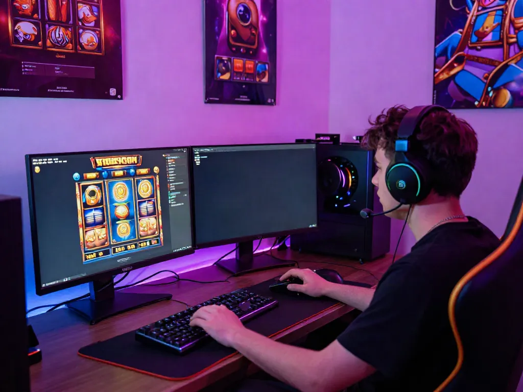 Engaging online gaming scene with vibrant slot gacor graphics and immersive atmosphere.