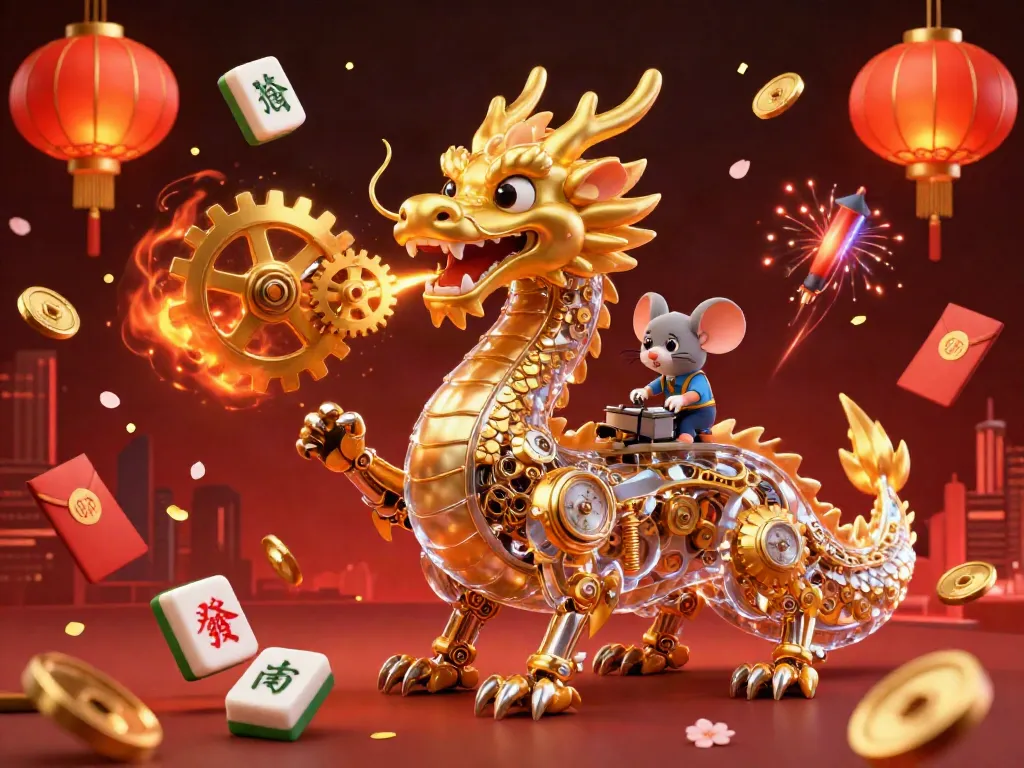 Engage with the exciting world of nhà cái jun88 featuring a biomechanical dragon and golden game elements in a vibrant casino scene.