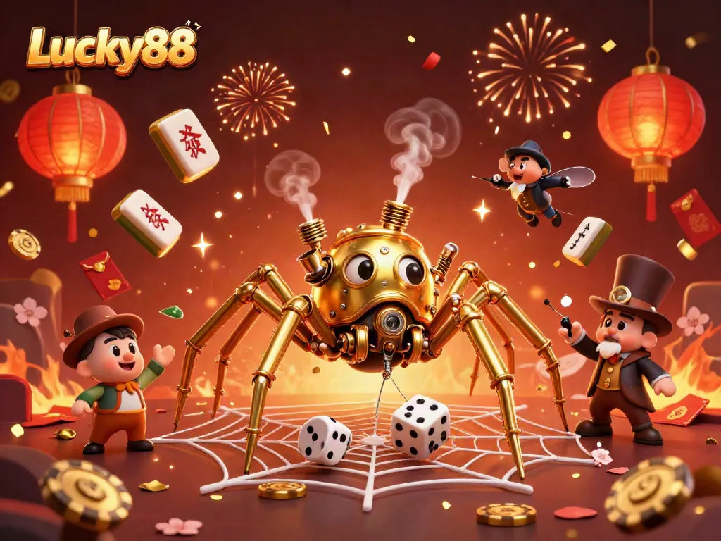 Catch the excitement at Lucky88 with a captivating casino-themed scene full of vibrant elements.