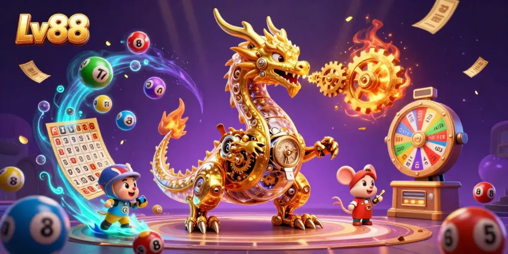 Experience thrilling gameplay at Lv88 with a dynamic casino scene full of excitement and engagement.