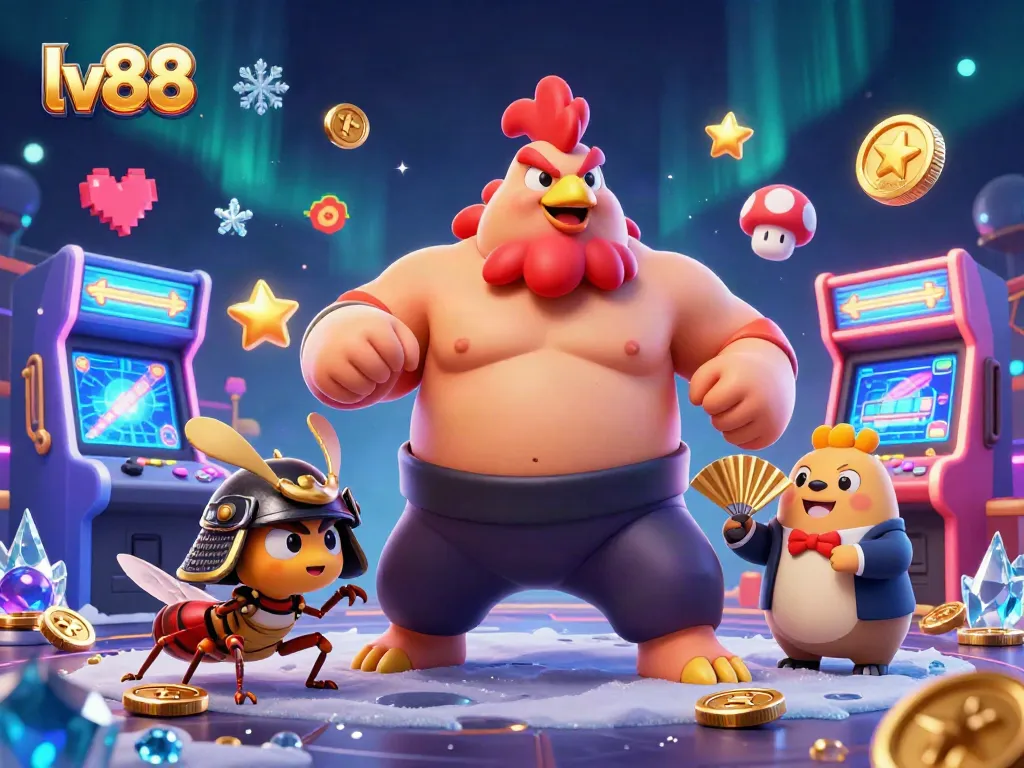 Experience high-stakes action with lv88's winning strategies in a vibrant casino scene.