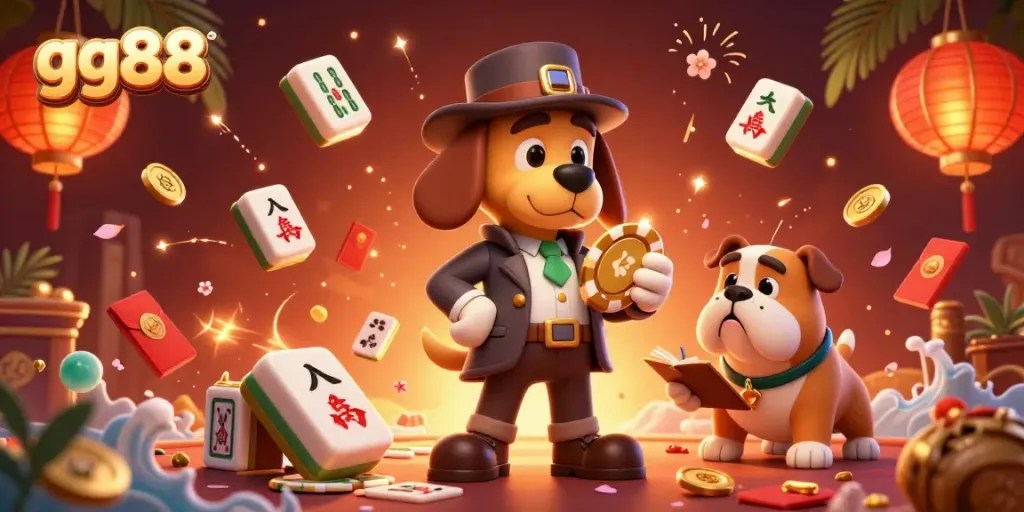 Engage with gg88's vibrant casino world featuring a detective and playful elements.