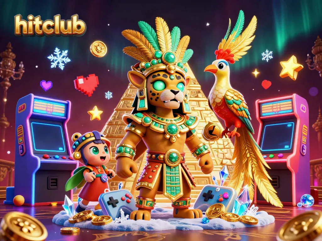 Play and win at hitclub with a vibrant 3D casino scene featuring unique characters and dynamic gaming elements.